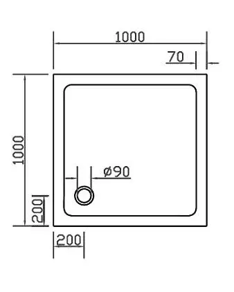Teilgerahmte Eckdusche 100x100 mit Pendeltür groß, Festwand & Duschwanne