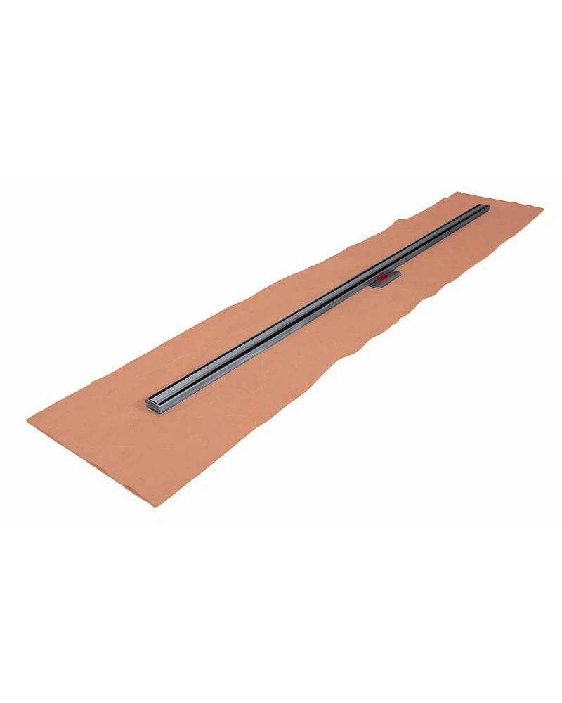 Duschrinne kürzbar, drehbarer Ablauf in der Mitte, Länge 90-160 cm