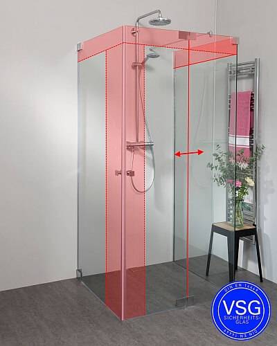 vsg u form dusche teilgerahnt