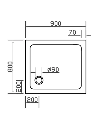 Rechteck Duschwanne 90x80 flach auch bodengleich