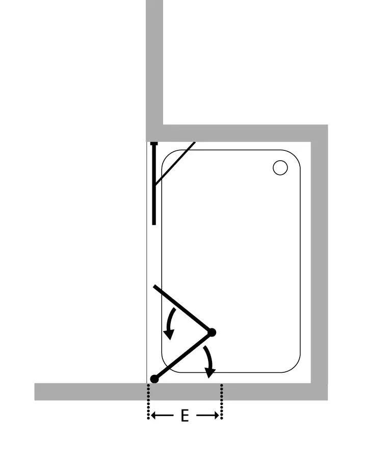 Falt-Duschabtrennung für Nische ab 110cm