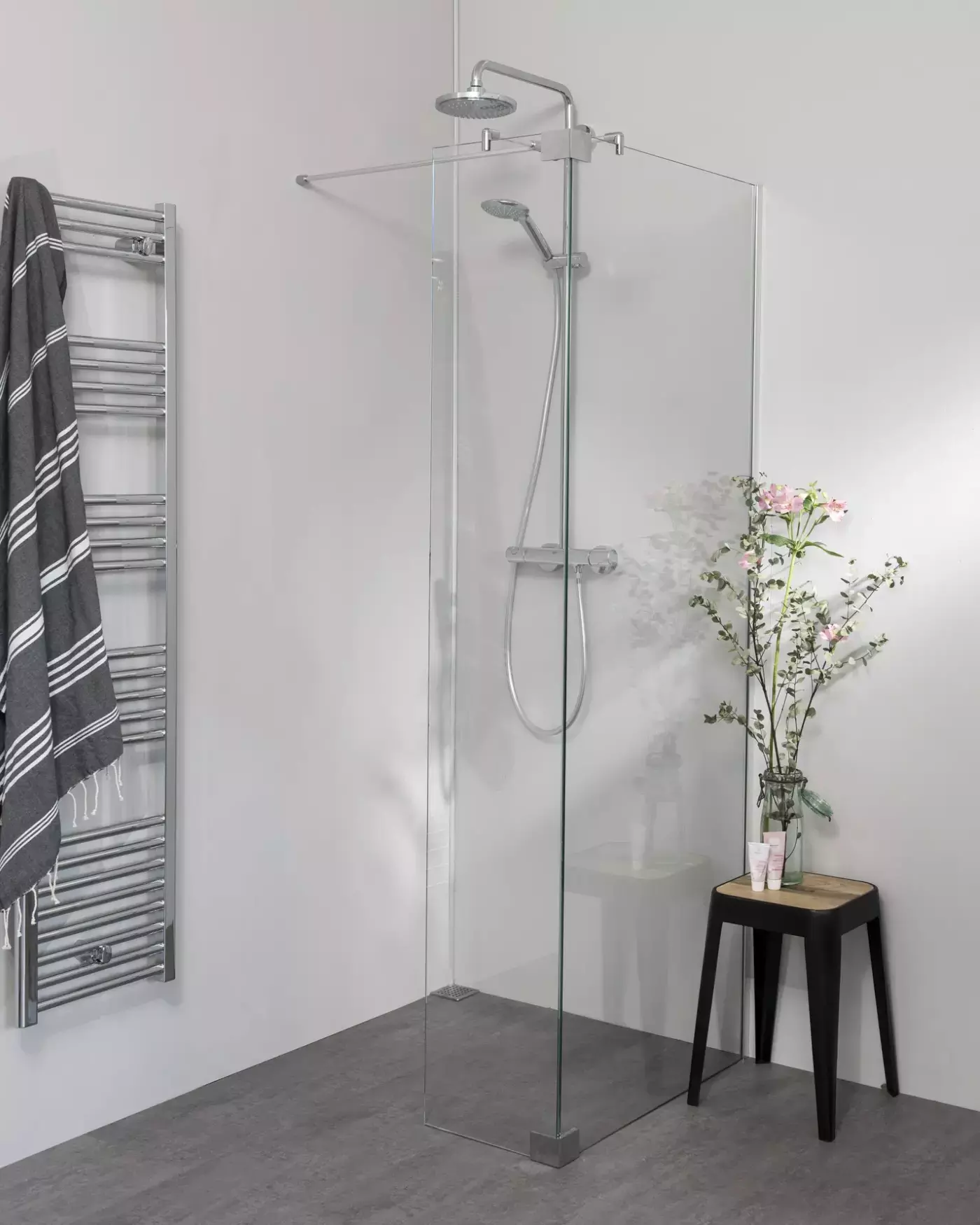Dusch, Glasdusche, Walk-in-Dusche, Regenduschkopf, Badezimmerzubehör
