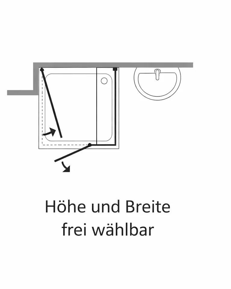 U-Form Duschabtrennung nach Maß U-Dusche