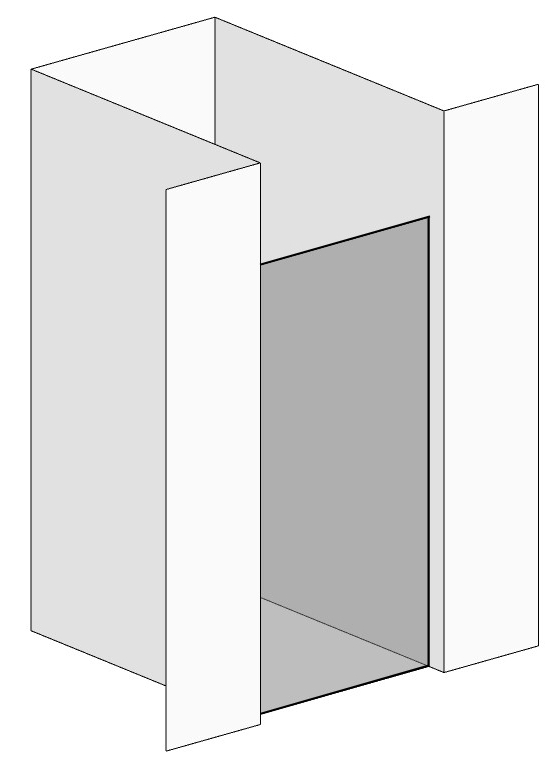 Nischendusche Milchglas