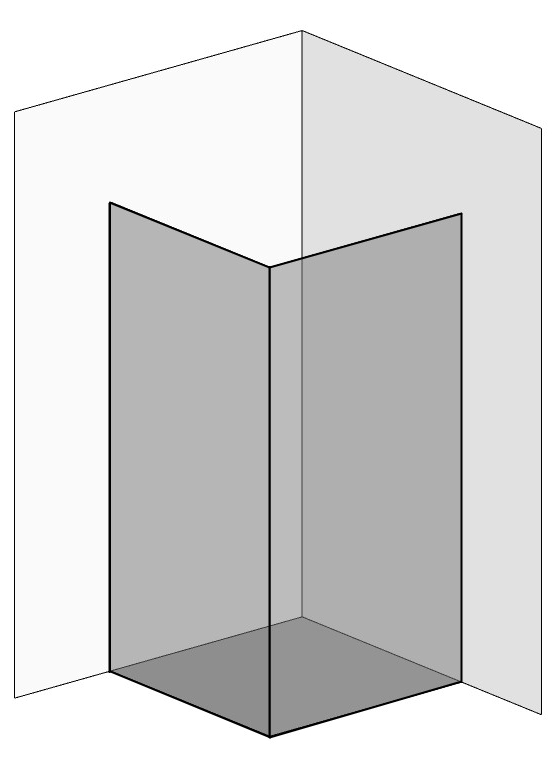 Eckdusche Bronzeglas