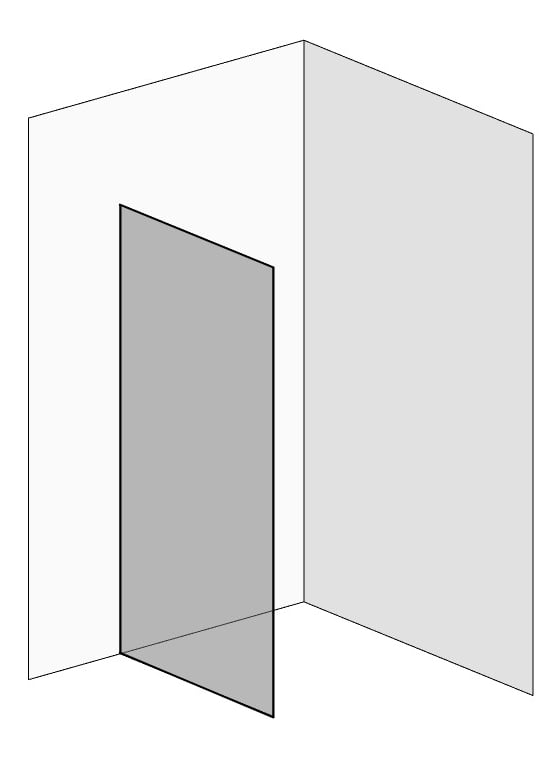 Duschwand Milchglas