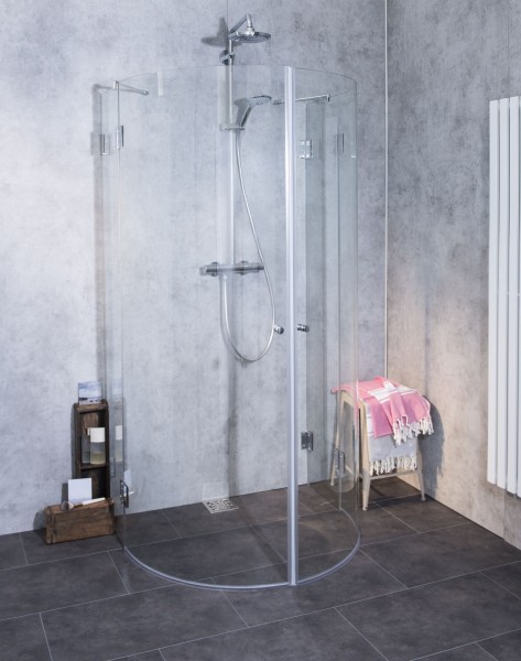 Halbkreis-Dusche mit 2 Türen