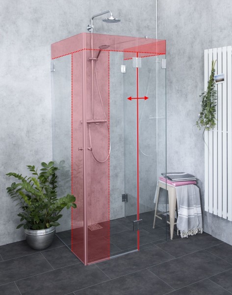 U-Form Duschabtrennung nach Maß U-Dusche