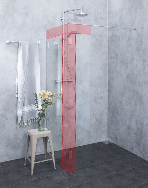 Duschwand Sondermaße Walk-in Glas