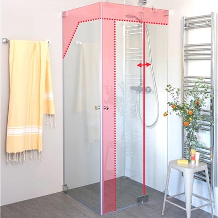 Maßdusche Eckeinstieg
