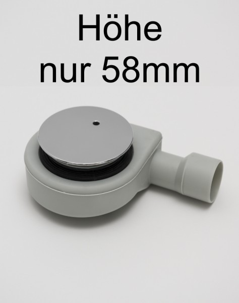 Ablaufgarnitur Duschwanne superflach mit Abdeckung chromfarben