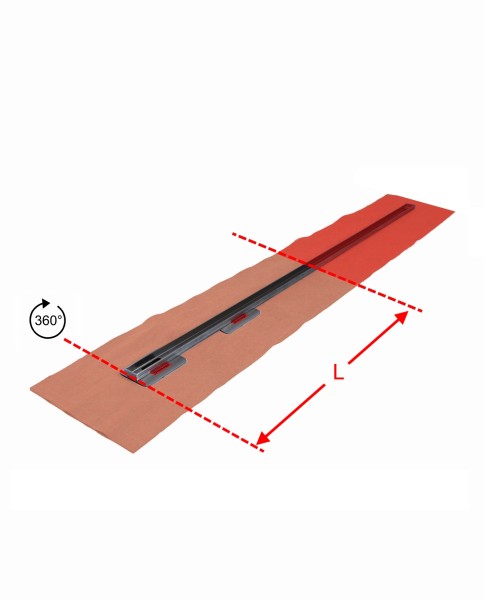 Duschrinne nach Maß Länge 40-160 cm, Doppelablauf seitlich, Edelstahl matt gebürstet