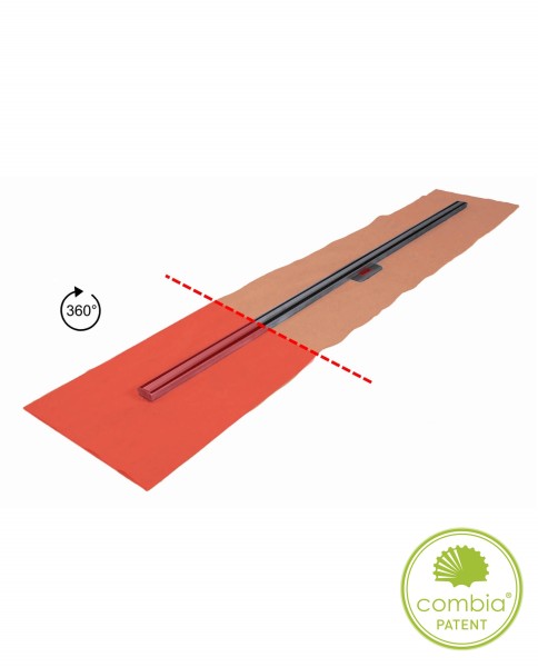 Duschrinne nach Maß Länge 70-160 cm, drehbarer Ablauf, Edelstahl matt gebürstet